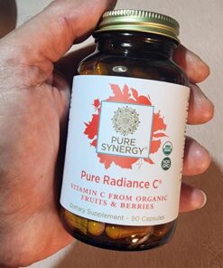 PURE SYNERGY Pure Radiance C | Organic Vitamin C Capsules | 100% Natural, Whole Food, Non-GMO Supplement with Camu Camu Extract | for Immune and Collagen Support (90 Capsules) 29 710DhPZNGmL