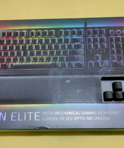 Razer Huntsman Elite Gaming Keyboard: Fast Keyboard Switches - Clicky Optical Switches - Chroma RGB Lighting - Magnetic Plush Wrist Rest - Dedicated Media Keys & Dial - Classic Black 42 710E2kxBJ L