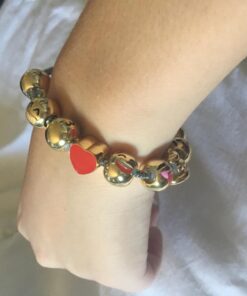 Expression Jewelry Emoticon Charms Bracelet - 18K Gold Plated with 10 Pieces of Interchangeable Enamel Beads 36 710E323BVEL