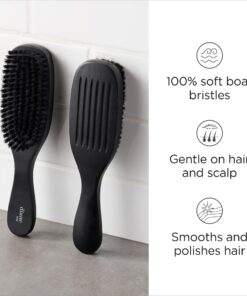 Diane 100% Boar Bristle Wave Brush for Men and Women – Soft Bristles for Fine to Medium Hair – Use for Detangling, Smoothing, Wave Styles, Soft on Scalp, Restore Shine and Texture 22 710EEAkH L