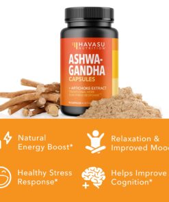 HAVASU NUTRITION Ashwagandha Capsules with Artichoke Extract to Support Stress Response & Mood Support (1000 mg) 24 710Enkvf0ZL
