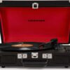 Crosley CR8005D-BK Cruiser Deluxe Vintage 3-Speed Bluetooth Suitcase Vinyl Record Player Turntable, Midnight Bluetooth In 10 710F4W7BDmL