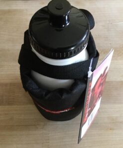 Bushwhacker Shasta Black - Insulated Bike Water Bottle Holder w/ 20 oz. BPA Free Bottle - Two Point Bicycle Frame & Handlebar Attachment w/Belt Loop No Screws Hardware Required Cycling 27 710G 3g70KL