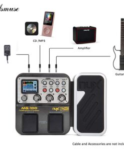 MG-100 Professional Multi-Effects Pedal Processor Musical Instrument Parts 40s Record 55 Effect Mode 10 Sound Di Box Electric Guitar and Bass Loop Amplifier Tube Pedal MG100 19 710GExbMB0L