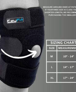 EzyFit Knee Brace Support For Arthritis, ACL, LCL, MCL, Sports Exercise, Meniscus Tear Injury Recovery - Side Stabilizers Open Patella - Best Comfort Fit Adjustable Neoprene Wrap - 3 Sizes Medium 7 710GFVJhlKL