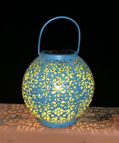 Homeimpro Solar Big Lantern Hanging Garden Outdoor Waterproof Decorative Lights Metal Table Lamp for Patio, Yard, Christmas Gift, 2023 New Updated Bottom Pattern (1Pack, Teal Blue) 50 710GQd8xmZL