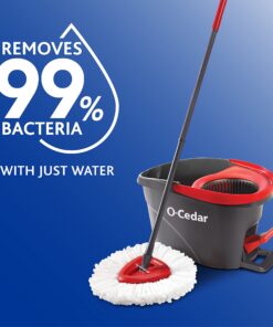 O-Cedar EasyWring Microfiber Spin Mop, Bucket Floor Cleaning System, Red, Gray 31 710IYzp3wjS