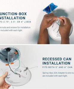 PARMIDA (12 Pack) 5/6 Inch Dimmable LED Disk Light Surface Flush Mount 15W, UL Listed, Recessed Retrofit Ceiling Lights, Energy Star, Installs into Junction Box Or Recessed Can,1050lm - 3000K 3000k (Soft White) 26 710IssP B6L