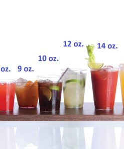 Party Essentials 9 oz Disposable Party Cups, Old Fashioned Tumblers, Cocktail Wine Glasses for Home, Picnic, Wedding, Birthday, 100 Count (Pack of 1), Clear, Hard Plastic 100 Count (Pack of 1) 16 710IymXHp6L