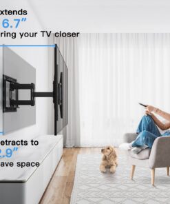 Pipishell Full Motion TV Wall Mount for 37-75 inch Flat/Curved TVs up to 100lbs, Wall Mount TV Bracket Swivel and Tilt, TV Mount Fits 8/12/16" Wood Studs, Max VESA 600x400mm, PILF3 31 710JXIAXumL