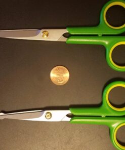 PET MAGASIN Japanese Stainless Steel Grooming Scissors (2) for Facial Hair and Larger for Body Trimming with Round Tip Grooming Sets 27 710K1G2H L
