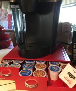 Mind Reader Single Serve Coffee Organizer with 3 Drawers Pod, 12.25" L x 13.5" W x 2.5" H, 36 Capacity, Red 40 710KdL8V0yL