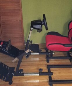 OpenWheeler GEN3 Racing Wheel Simulator Stand Cockpit Red on Black, Video Game Controller, Fits All Logitech G923, G920, Thrustmaster, Fanatec Wheels, Compatible with Xbox One, PS4, PC Platforms. 60 710Kyx7a6WL