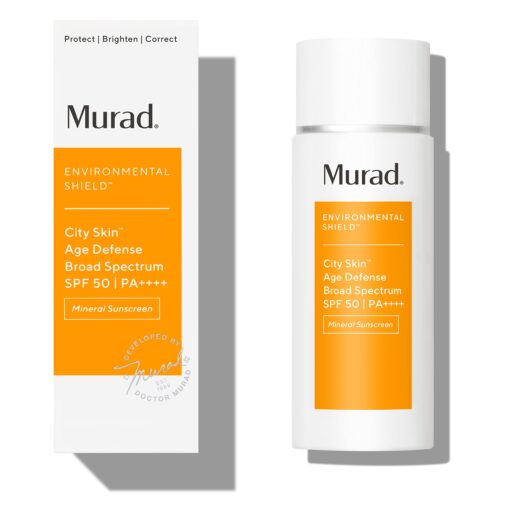 Murad Environmental Shield City Skin Age Defense Broad Spectrum SPF 50-100% Mineral Sunscreen - Blue Light Defense - SPF 50 Environmental Defense Sunscreen - Light Sunscreen for Face 1.7 Fl Oz (Pack of 1)