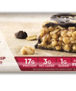 Alternative view of Atkins Chocolate Chip Granola Protein Meal Bar, High Fiber, 17g Protein, 1g Sugar, 3g Net Carbs, Meal Replacement, Keto Friendly, 5 Count