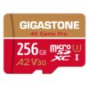 [5-Yrs Free Data Recovery] Gigastone 256GB Micro SD Card, 4K Game Pro, MicroSDXC Memory Card for Nintendo-Switch, GoPro, Action Camera, DJI, UHD Video, R/W up to 100/60MB/s, UHS-I U3 A2 V30 C10 Game Pro Red-Gold 256GB Game Pro 1-Pack