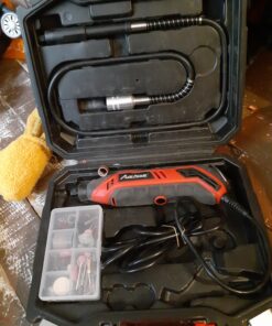 AVID POWER Rotary Tool with Flex Shaft 1.0 Amp Electric Rotary Tool, 6 Variable Speeds, 107 Pieces Rotary Tool Accessories & Carrying Case for Grinding, Cutting, Carving and Sanding - Red 1-red 37 710Lkn3sdTL 1