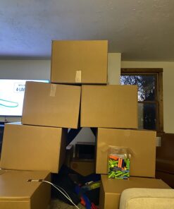 Amazon Basics Cardboard Moving Boxes, 12 Pack, Large, Brown, 20" x 20" x 15" 12-Pack 35 710MI32oWPL