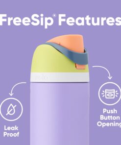 Owala FreeSip Insulated Stainless Steel Water Bottle with Straw for Sports and Travel, BPA-Free, 24-oz, Blue/Teal (Denim) Denim 24 oz 13 710Mkqo4MaL