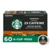 Starbucks Medium Roast K-Cup Coffee Pods with 2X Caffeine — for Keurig Brewers — 6 boxes (60 pods total) 10 Count (Pack of 6) 22 710Nq0WLJVL