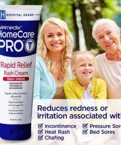 Welmedix HomeCare PRO Rapid Relief Adult Diaper Rash Cream – Extra Thick, Moisturizing Barrier Cream for Incontinence and Healing Cream/Zinc Oxide Cream/Skin Cream, (4oz Tube) 4 Ounce (Pack of 1) 9 710OfoWgs1L