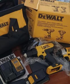 DEWALT 20V MAX Cordless Drill and Impact Driver, Power Tool Combo Kit with 2 Batteries and Charger, Yellow/Black (DCK240C2) Impact Driver/Drill Combo Only 44 710P4uhrwyL