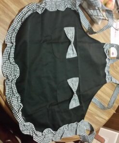Hyzrz Cute Retro Lovely Vintage Ladies Kitchen Flirty Vintage Aprons for Women Girls with Pockets for Mothers Day Gift (Black) Black 31 710P81IAUbL