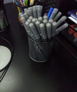 MaxGear Pen Holder for Desk, 3 Pack Pencil Holder, Non-Slip EVA Pad, Premium Mesh Metal Pen Holder, Desk Accessories & Workspace Organizers for Home, School & Office, Black, 3.7’’ Tall Mesh Black- 3.7" Tall 33 710PEKnNR2L