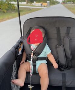 WONDERFOLD W4 Original Quad Stroller Wagon Featuring 4 High Face-to-Face Seats with 5-Point Harnesses, Easy Access Front Zipper Door, and Removable UV-Protection Canopy, Black W4_Original 41 710Q9Im2sqL