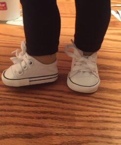 Sophia's White Canvas Sneaker with Laces and Imitation Leather Toe Cap Shoes Accessory for 18" Dolls, White 25 710QMsgi88L