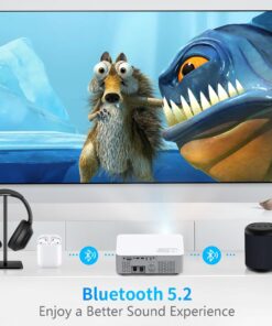 Full HD Native 1080P WiFi Bluetooth Projector, 16000LM 450" Display Support 4K Movie Projector, High Brightness for Home Theater and Business, Compatible with iOS/Android/TV Stick/PS4/HDMI/PPT F109 12 710QPspIqEL