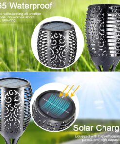 EOYIZW Solar Lights Outdoor 4 Pack, Premium 99 LEDs Solar Torch Light with Flickering Flame Outdoor Decor- IP65 Waterproof Solar Garden Lights for Halloween Decorations Yard Garden Porch Blue-4Pack 16 710QY 9b0xL 1