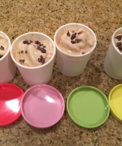 Tovolo Sweet Treat, 6 oz. Mini Tubs Set of 4, Tight-Fitting Silicone Lid, Easy Stacking Reusable Ice Cream Container, 6-Ounces, Assorted MINI Sweet Treat Tubs Set of 4 40 710Qfx8lhPL