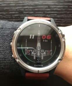 Garmin fenix 5 Plus, Premium Multisport GPS Smartwatch, Features Color Topo Maps, Heart Rate Monitoring, Music and Contactless Payment, Titanium with Orange Band 39 710R5WjMjKL