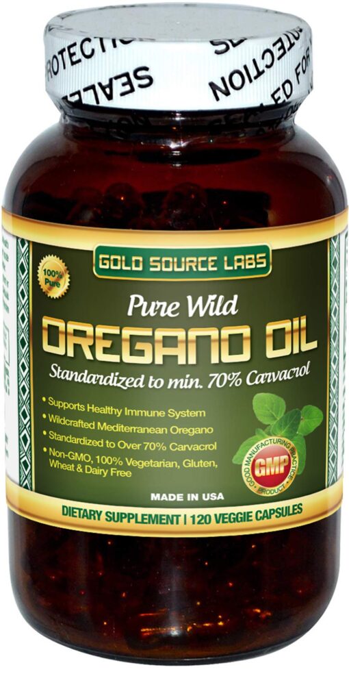 Wild Oregano Oil Capsules - 120 Liquid Veggie Softgels - Pure Standardized Wild Oregano Leaf Extract offers 70% Carvacrol (32 mg) for Immune System Health - Non GMO, Vegan, Gluten Free