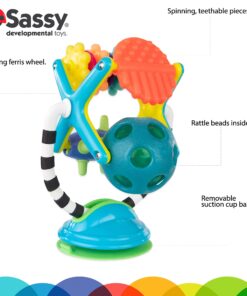 Sassy Teethe & Twirl Sensation Station 2-in-1 Suction Cup High Chair Toy | Developmental Tray Toy for Early Learning | for Ages 6 Months and Up 19 710TZURHgAL