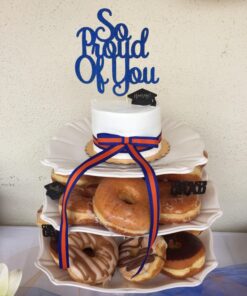 So Proud of You Cake Topper - Senior Graduation Party Decorations - High School College Graduation Cake Topper - Congrats Grad Party Decorations Supplies (Blue) 17 710UWOEWxyL