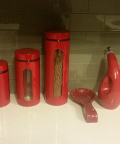 Anchor Hocking Palladian Window Cylinder Jars, Mixed Sizes, Cherry, Set of 4 4 Piece Palladian Canister Set 40 710VXowkfoL