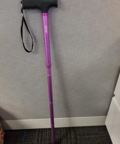 Vive Folding Cane - Foldable Walking Cane for Men, Women - Fold-up, Collapsible, Lightweight, Adjustable, Portable Hand Walking Stick - Balancing Mobility Aid - Sleek, Comfortable T Handles (Purple) Purple 53 710Vq1ObHL