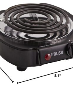 IMUSA USA GAU-80305 Electric Single Burner 1100-Watts, Black 1100W Electric Single Burner 20 710VwTadcmL