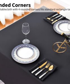 Surmente Tablecloth 90 x 132-Inch Rectangular Polyester Table Cloth for Weddings, Banquets, or Restaurants (Black) ……… 90x132 in, 1 Pack Black 21 710WGfgrN9L