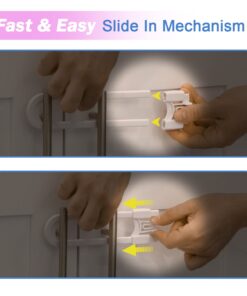 Child Safety Sliding Cabinet Locks (4 Pack) - Baby Proof Knobs, Handles, Doors - U Shape Sliding Safety Latch Lock - Jool Baby 21 710WLwkqndL