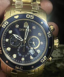Invicta Men's Pro Diver Collection Chronograph Watch 48mm Gold & Blue 31 710WvPmIHRL