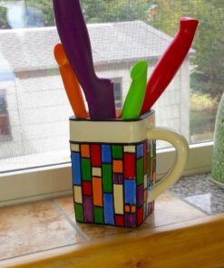 Cook N Home 9-Piece Ceramic Knife Set with Sheaths, Multicolor 21 710X7MExQwL