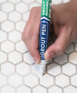 Grout Pen White Tile Paint Marker: Waterproof Grout Paint, Tile Grout Colorant and Sealer Pen - White, Narrow 5mm Tip (7mL) Narrow Tip 34 710XGAXWoiL