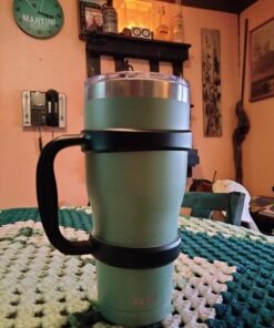 Grip-It YETI Tumbler Cup Handle for 30oz Rambler - Lightweight, Spill Proof Grip For RTIC Cooler Stainless Steel Tumblers, SIC, Ozark Trail & Travel Water Coffee Mugs or Flask - Midnight Black 19 710XQQGNewL 2