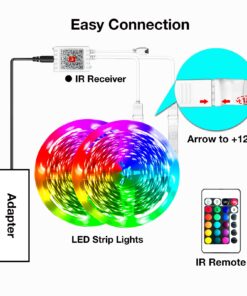 hyrion Smart LED Light Strips,50 ft WiFi LED Light,Sound Activated Color Changing with Alexa and Google,Sync Music with Led Strip Lights for Bedroom for Living Room, Home Decor 50ft 24 710XU0zyS7L