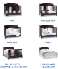 Delta Children Emery 4-in-1 Convertible Baby Crib - Greenguard Gold Certified, Dark Chocolate 4-in-1 Crib 27 710YLdKmcoL