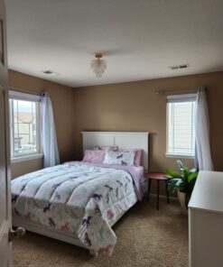 Amazon Basics Kid's Easy Care Microfiber Bed-in-a-Bag 7-Piece Bedding Set, Full/Queen, Purple Unicorns, Solid & Printed 33 710YTPk3aZL 4