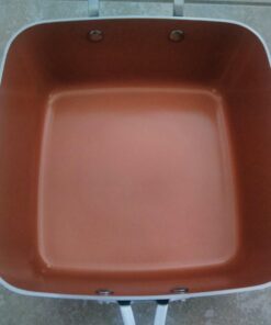 Gotham Steel Nonstick Square Deep Frying Pan, 9.5” Large Cooking Pan with Ceramic Nonstick Coating, 4 Pc Titanium Ceramic with Lid, Basket & Steamer Tray, Dishwasher Safe 40 710YcZyrm7L